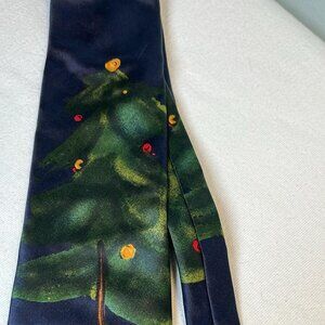 Christmas Tree Men's SILK Necktie Eclectic Grandpa Hipster Holiday Festive